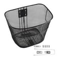 thumbnail image 2 of Cesta delantera de bicicleta Canasta de bicicleta Black 20/22/24/26 pulgadas Cesta de carga de metal universal pesado para comprar bicicleta plegable M con tirante largo, 2 of 8