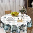 thumbnail image 5 of Autumn Blue Pumpkin Round Tablecloth Fall Leaves Blue Plaid Harvest Table Cloth 60 Inch Gray Pumpkin Thanksgiving Table Cover Reusable Polyester for Kitchen Dining Home Outdoor Decoration, 5 of 7
