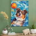 thumbnail image 2 of Miniature American Shepherd Dog Playing Swimming Stretched Canvas Size 8x12 – Sports Dog, Perfect for Animal Lovers, Miniature American Shepherd Dog Canvas, Swimming Canvas Size Wall Art, 2 of 5