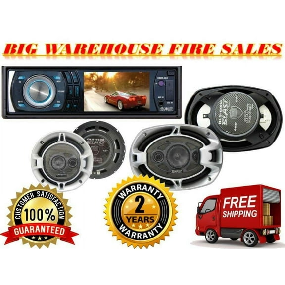 Absolute DMR-380BTAD BLS-6904 BLS-6503<BR/> 3.5" Car Stereo DVD/CD/MP3/AM/FM & 2 Pairs of 6.5" & 6x9" speaker
