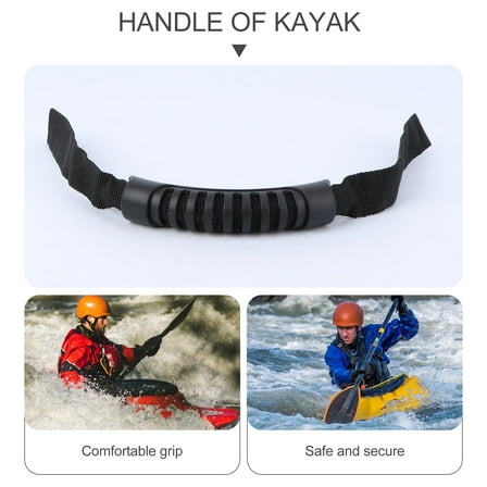 WHAMVOX  2 Pcs Canoe Accessories Inflatable Kayak Handle Handles Black