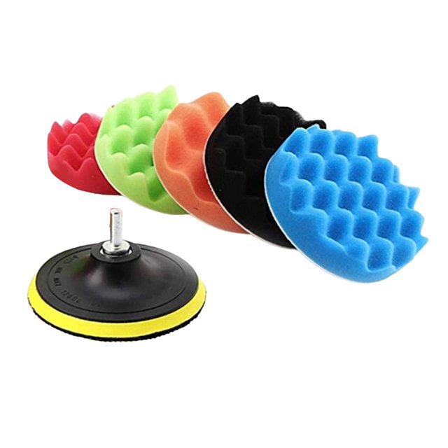8 unidades de juego de almohadillas de esponja pulidoras compuestas para lijar, pulir, encerar, sellar (5 almohadillas de pulido) - 5 En 5 pulg Sunnimix almohadillas para pulir
