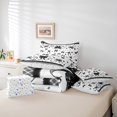 thumbnail image 6 of Feelyou Cartoon Bow-tie Print Bedding Comforter Set 7pcs, Fashion Black Bowknot Queen Bedding Sets, Watercolor Love Heart Reversible Queen Sheet Sets, Ultra Soft Bedroom Decor, 6 of 8