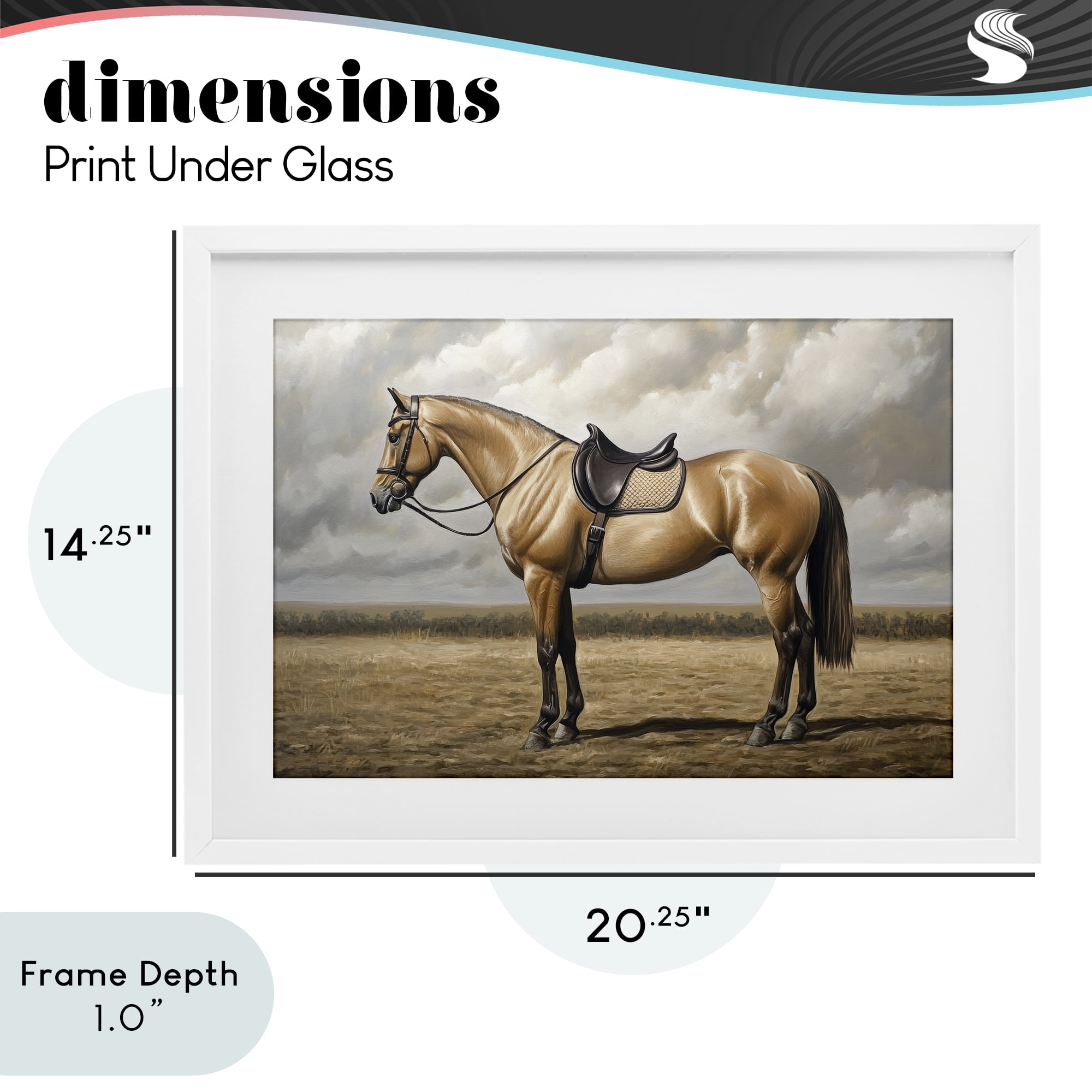Stupell Industries Shiny Mare Saddled Up White Framed Print Under Glass, design by Petal Prints Design