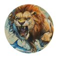 thumbnail image 4 of WYYP Outdoor Fitted Round Tablecloth - A Majestic Lion Design - 100% Polyester Fiber - Full Width Single-Sided Printing - Imposing and Majestic White, 4 of 8