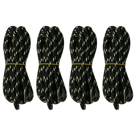 

B&Q 4 Pairs 5mm Thick Heavy Duty Black White Spot Hiking Work Boot Laces Shoelaces Strings Replacement for Men Women 39 40 48 54 55 60 63 72 Inches