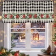 thumbnail image 5 of Valances for Windows Black White Plaid Rod Pocket Cafe Window Treatments Valance Curtains for Kitchen Bathroom Laundry Basement Windows 56"x16", 5 of 7