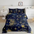 thumbnail image 2 of Homewish Cosmos Sun Moon Queen Comforter Set, Galaxy Star Cloud Comforter Sets Queen, Navy Blue Reversible 3 Pieces, 1 Comforter and 2 Pillowcases, 2 of 6