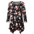 thumbnail image 5 of Womens Plus Size Top 3/4 Sleeve Flowy Tunic Dress Shirts Loose Fitting, 5 of 5