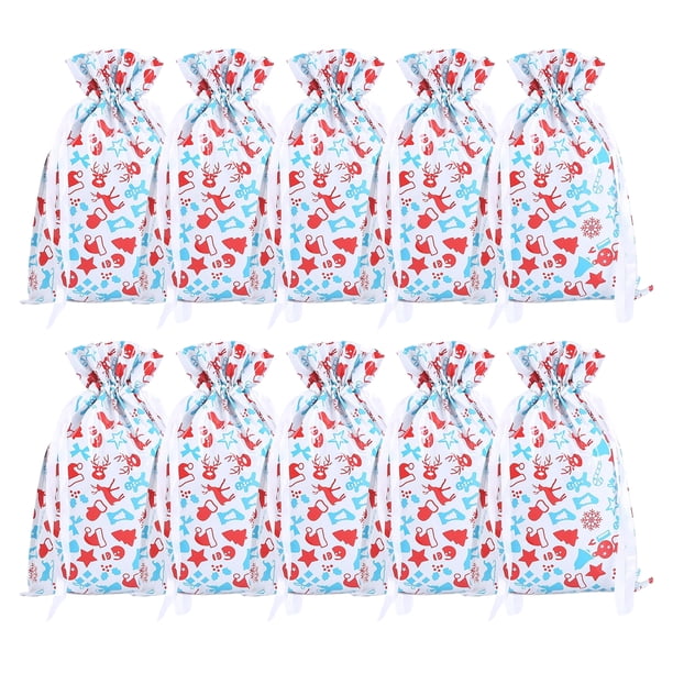 Advancent 10 Pack grandes sacos de Navidad bolsas de regalo reutilizables decoración de regalo