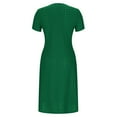 thumbnail image 4 of Patlollav Summer Dress for Women's Solid Color Button Short Sleeve Round Neck Pocket Dresses, 4 of 6