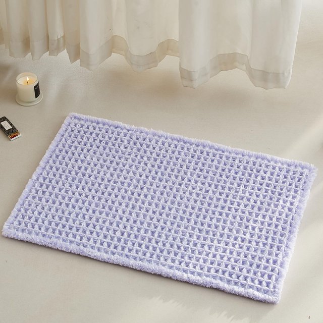 Alfombra de baño TYUU Waffle Lavanda, 60 x 40 cm, antideslizante, lavable
