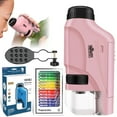 thumbnail image 1 of 60-120x Pocket Microscope Electric Mini Microscope with LED Light Portable High Definition Children Microscope with Specimens for Kids Students Microbiological Observation Learning, 1 of 11