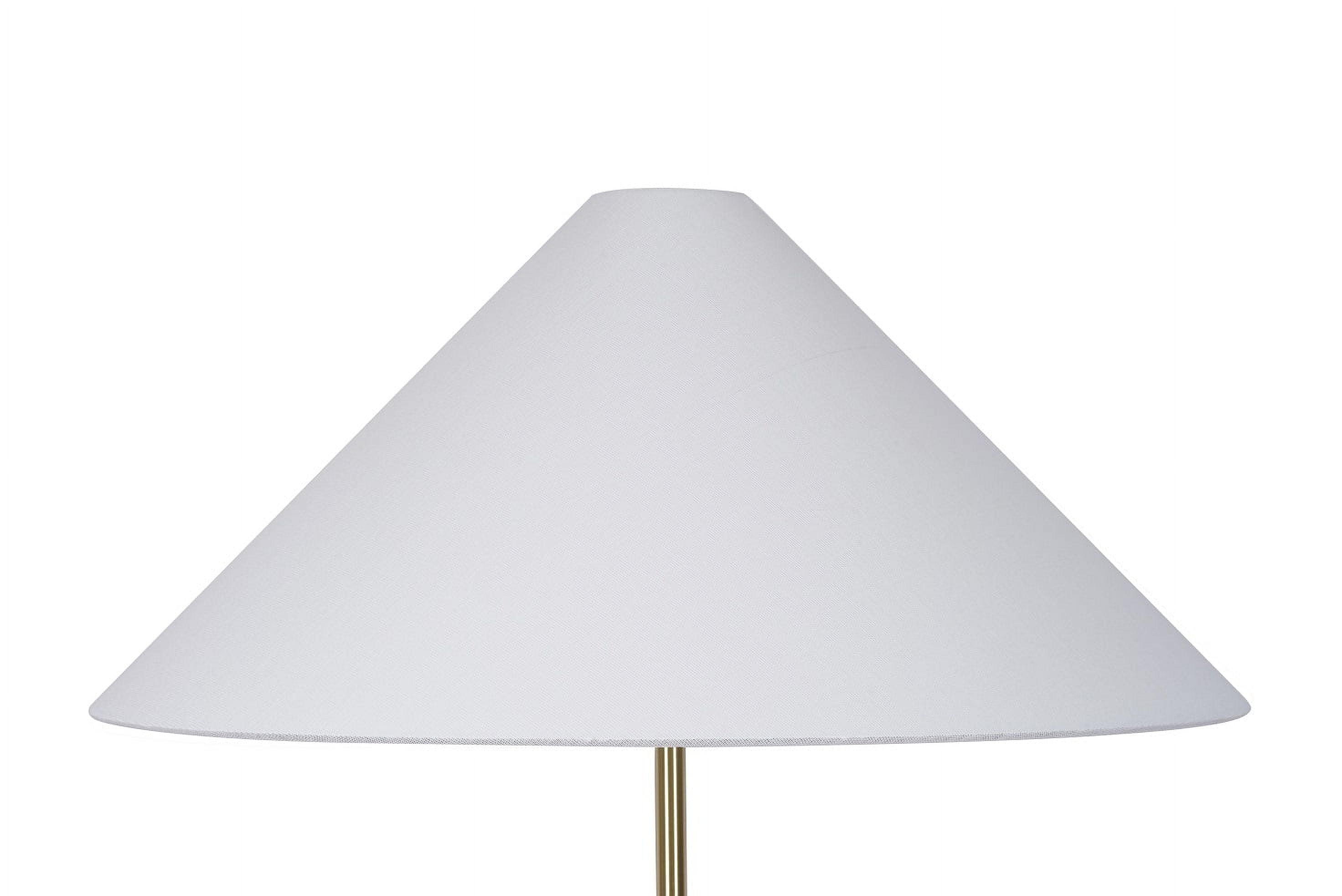 My Texas House 64'' Floor Lamp with White Fabric Empire Shade Transitional Floor Light Fixture for Living Room, Bedroom, or Office, Gold