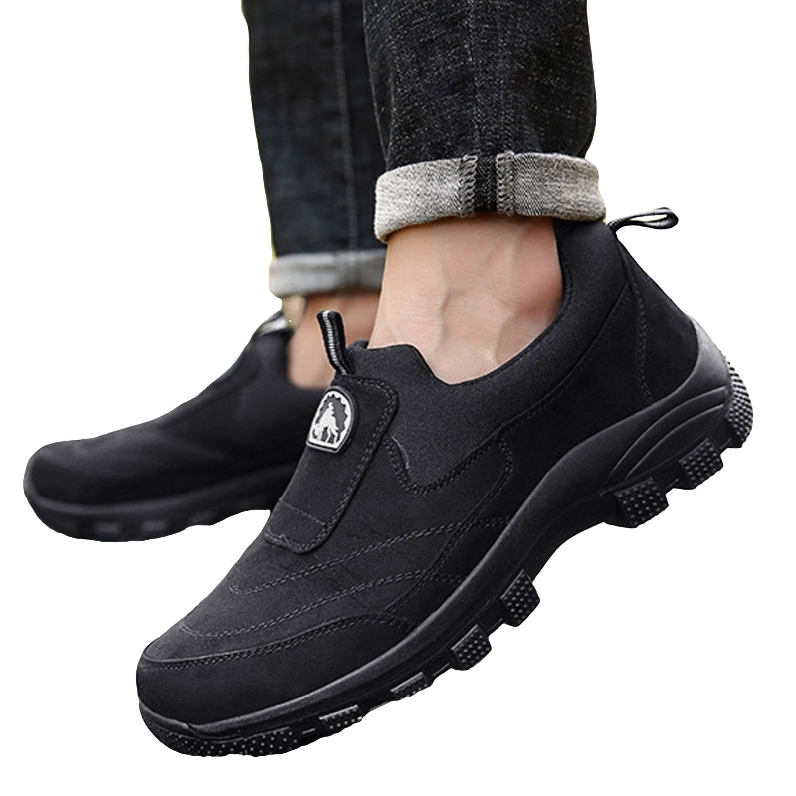 YLYL Men's Orthopedic Sneakers Non-Slip Lightweight Casual Slip-On Outdoor Hiking Walking Shoes