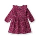 thumbnail image 2 of Vestido Beebay con estampado abstracto y volantes, color marrón rojizo, 6 años, 2 of 6