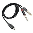 thumbnail image 1 of Cable divisor Y estéreo dual de 1/2/3M USB C a doble 1/4 de pulgada con enchufe chapado en oro, 1 of 9