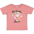 thumbnail image 3 of Inktastic Baby Flamingo My Grandma Loves Me with Flower Wreath Boys or Girls Baby T-Shirt, 3 of 5