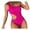 Hot Pink, variant on Edvintorg Women's Swimsuits Sexy One Shoulder One Piece Bathing Suits Solid Color High Cut Swimsuit Slimming Swimwear