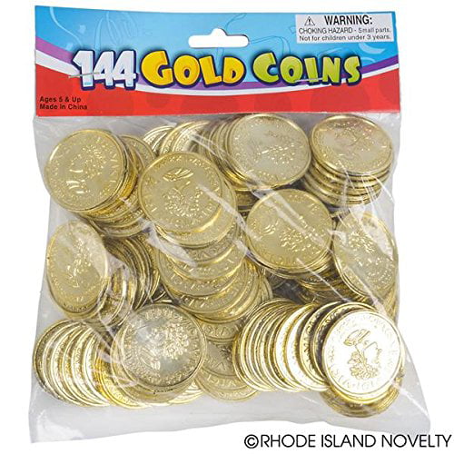Pack of 144 Plastic Gold Treasure Coins Party Bag Fillers Unique Party 86932