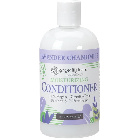 Ginger Lily Farms Botanicals Moisturizing Conditioner for Dry Hair, 100% Vegan & Cruelty-Free, Lavender Chamomile Scent, 12 Fl Oz