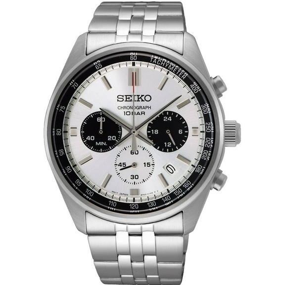 Seiko Chronograph Quartz White Dial Men's Watch SSB425P1