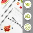 thumbnail image 3 of Metal Straw Replacement Compatible With Owala Kids Tumbler Cup 12oz & 15oz, Stainless Steel Straws for Owala Kids Water Bottle Accessories, With 2 Straw Cleaner, Reusable - 4Pcs, 3 of 4