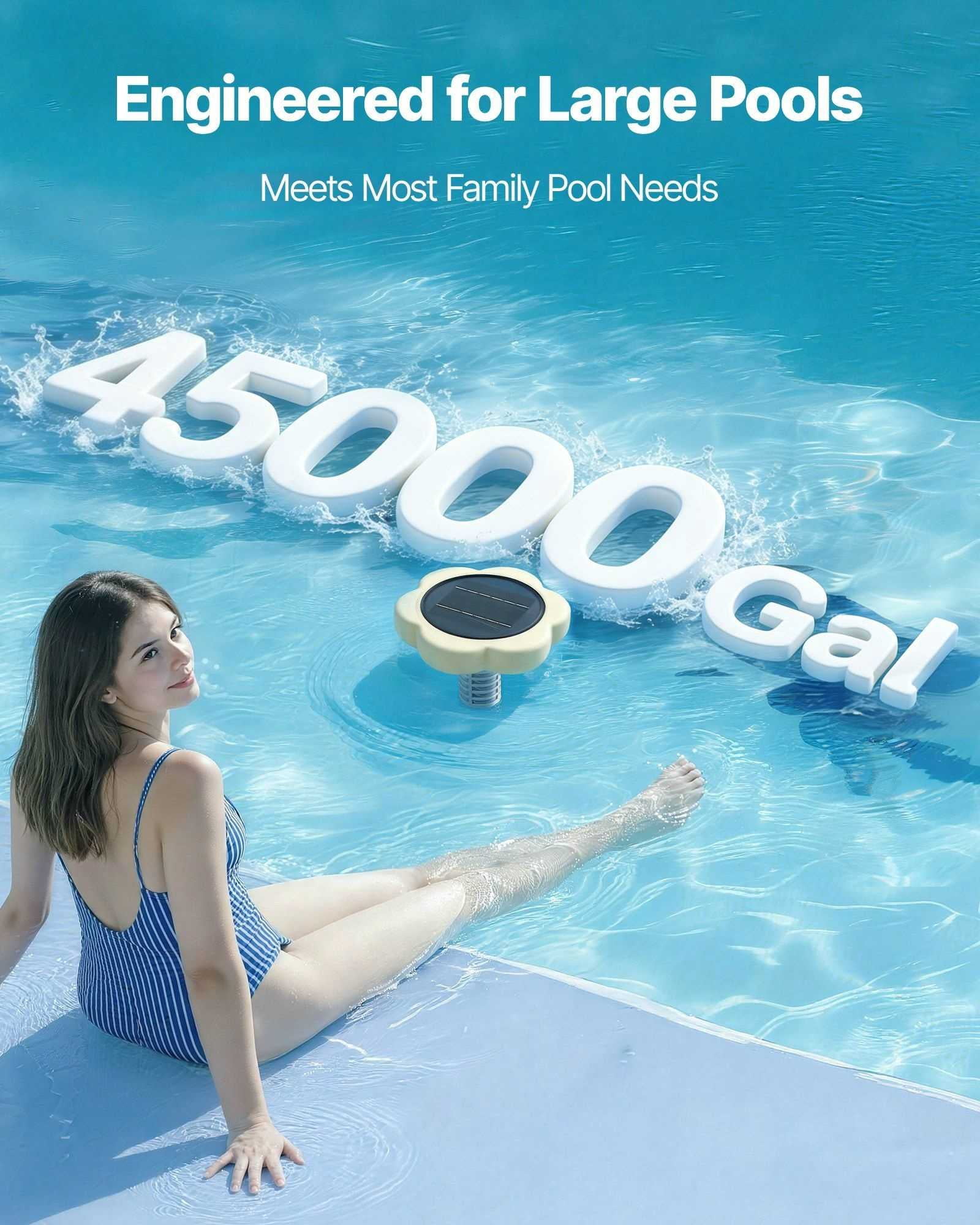 Solar Pool Ionizer for up to 45000 Gal, Copper Pool Purifier