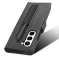 thumbnail image 5 of ELEHOLD for Samsung Galaxy Z Fold 5 Leather Wallet Case Business/Vintage Style with Card Slot Holder Pen Slot Stand Function Shockproof Scratch-Resistant Case for Galaxy Z Fold 5 2023,Black, 5 of 9