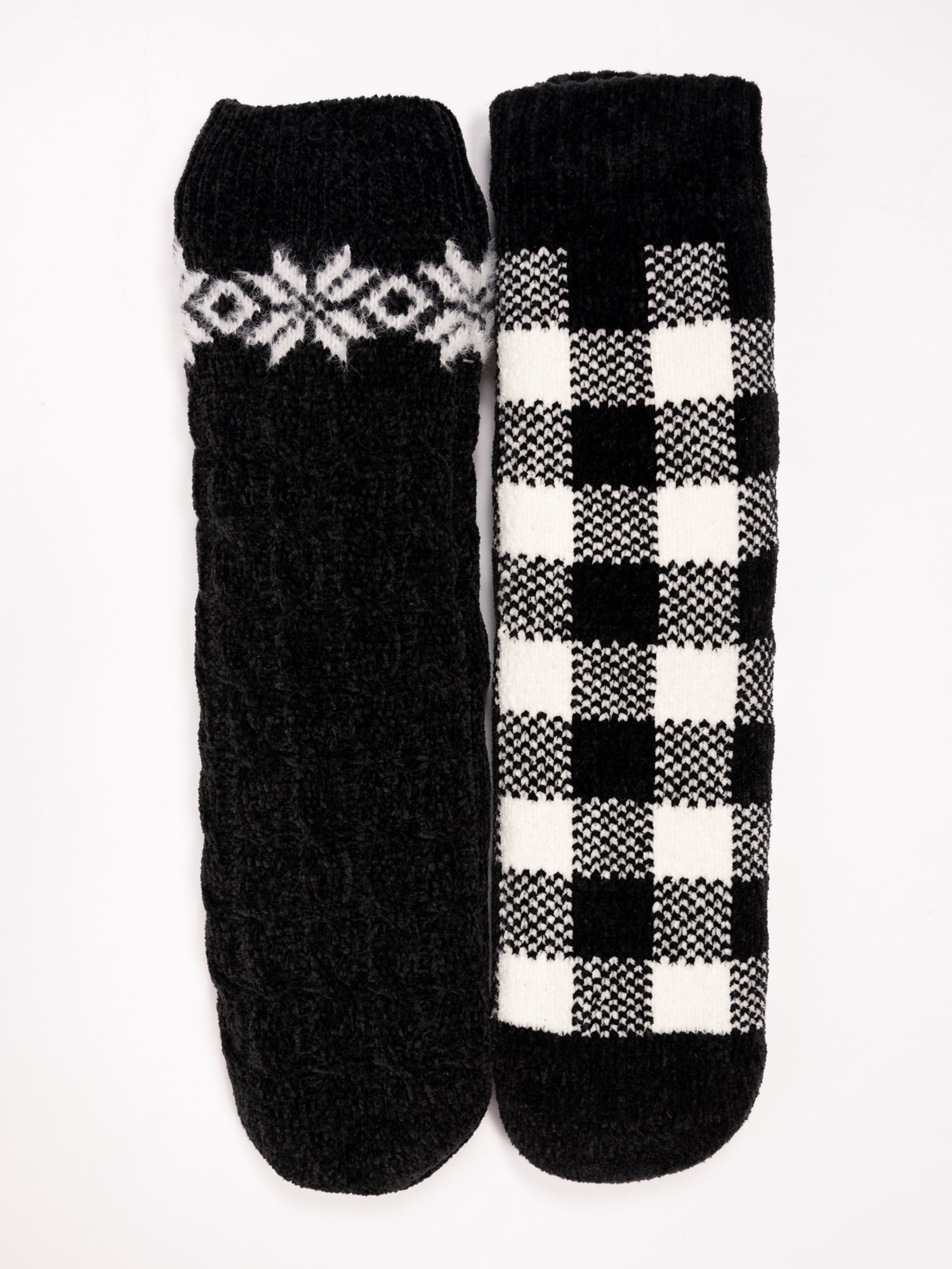 MUK LUKS Women's Tall Rib Cuff Cabin Socks, 2-Pack, S-XL