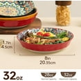 thumbnail image 2 of Ceramic Pasta Bowls Set - 8 inch 32 oz Serving Bowls, of 6, Colorful Dinner for Soup,Salad, and Pasta, Kitchen, Microwave, Dishwasher Safe, mexican, Bohemian Style, 2 of 3