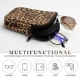 thumbnail image 5 of SEANATIVE Eyeglasses Case Dual Compartment Glasses Pouch with Zipper Water-Resistant Double Sunglasses Holder Lightweight Portable Eyeglass Case for 2 Pairs of Glasses, Leopard Print, 5 of 7