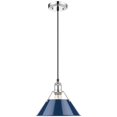thumbnail image 2 of Beaumont Lane Medium Steel Pendant in Chrome and Navy Blue, 2 of 3