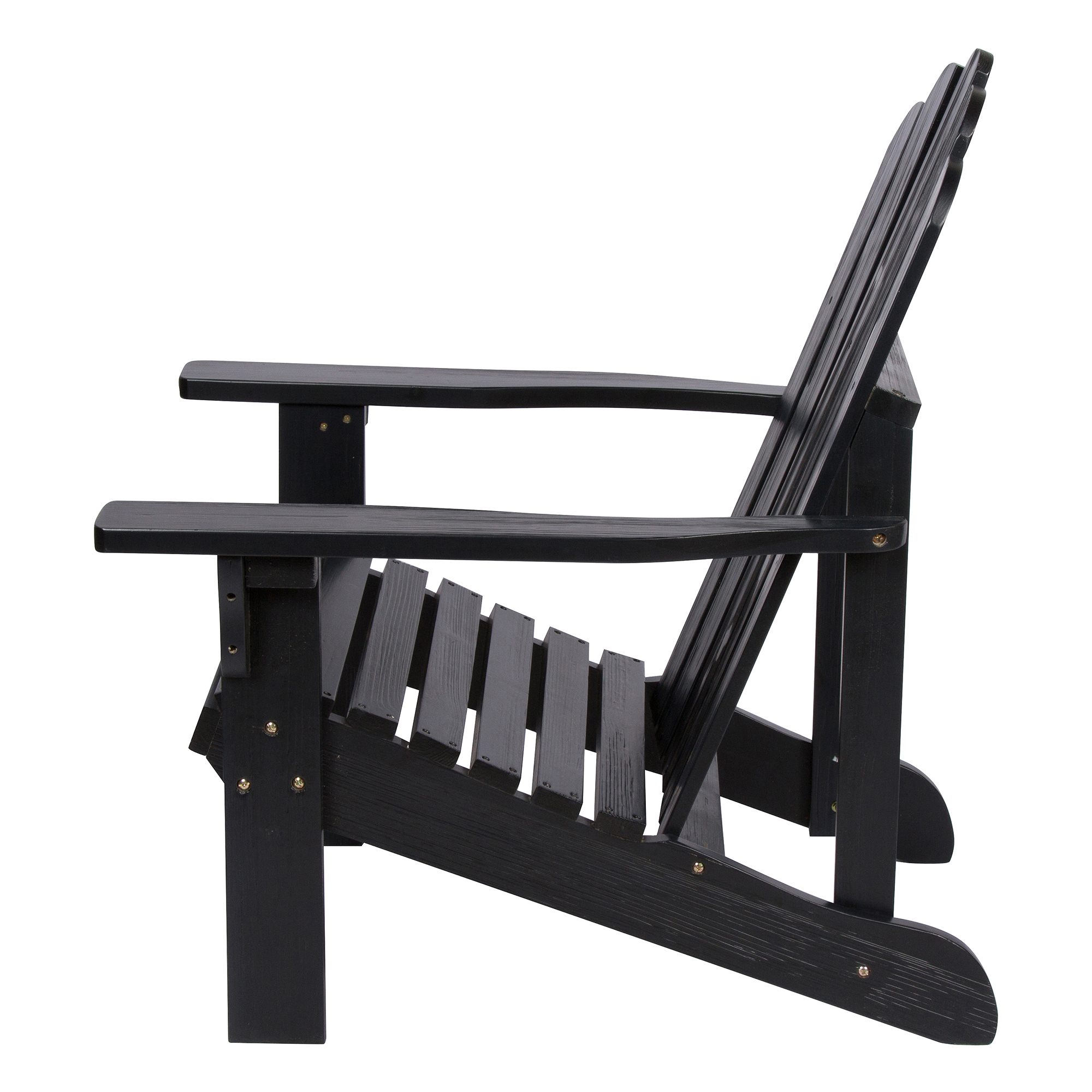 Shine Company Marina II Solid Wood Adirondack Chair, Black - image 3 of 7