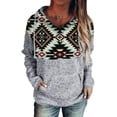thumbnail image 1 of Sudaderas con capucha ligeras con estampado geométrico para mujer, sudaderas informales sueltas de manga larga con cordón y bolsillos Zhivalor WMZY-687-7, 1 of 6