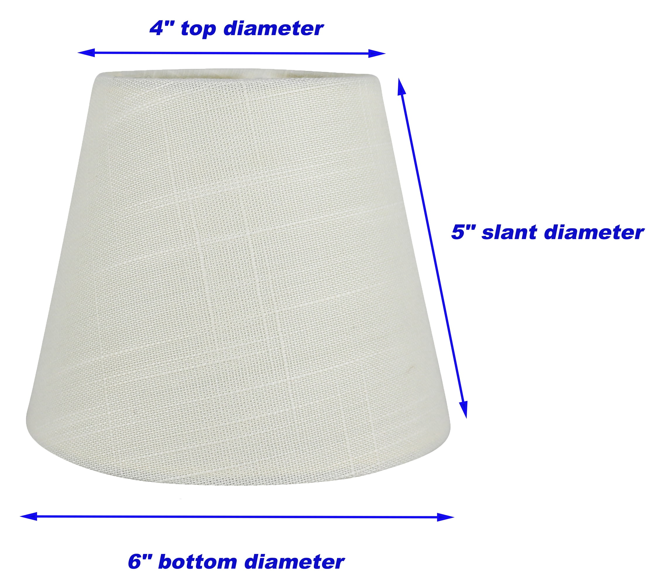 Meriville Set of 6 Eggshell Linen Clip On Chandelier Lamp Shades, 4-inch by 6-inch by 5-inch