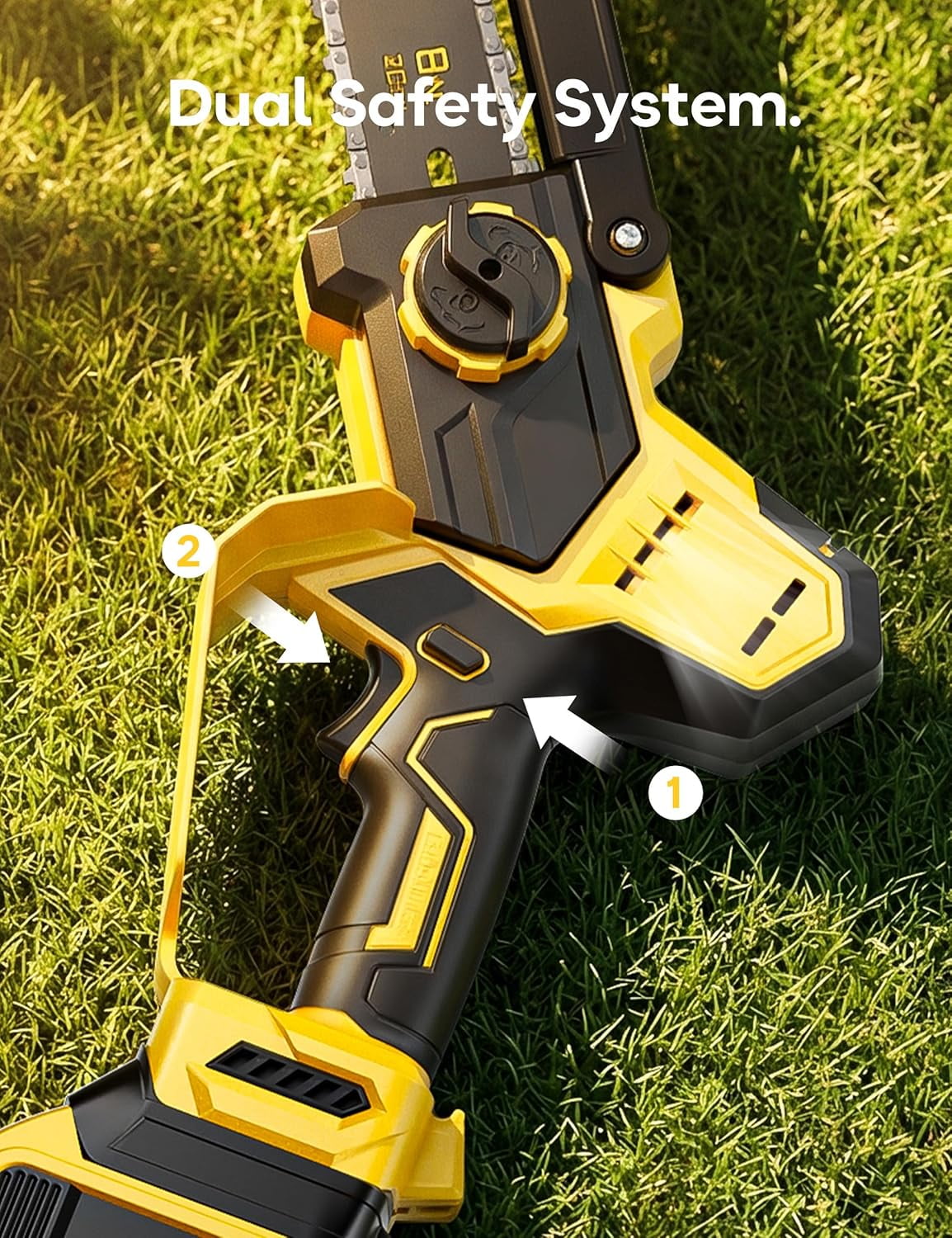 8" Cordless Mini Chainsaw, for DeWalt 20V Max Battery, Brushless Chainsaw for Tree Trimming Wood Cutting, Handheld Electric Power Chain Saw with Auto Oiler, Auto-Tension(Bare Tool Only)