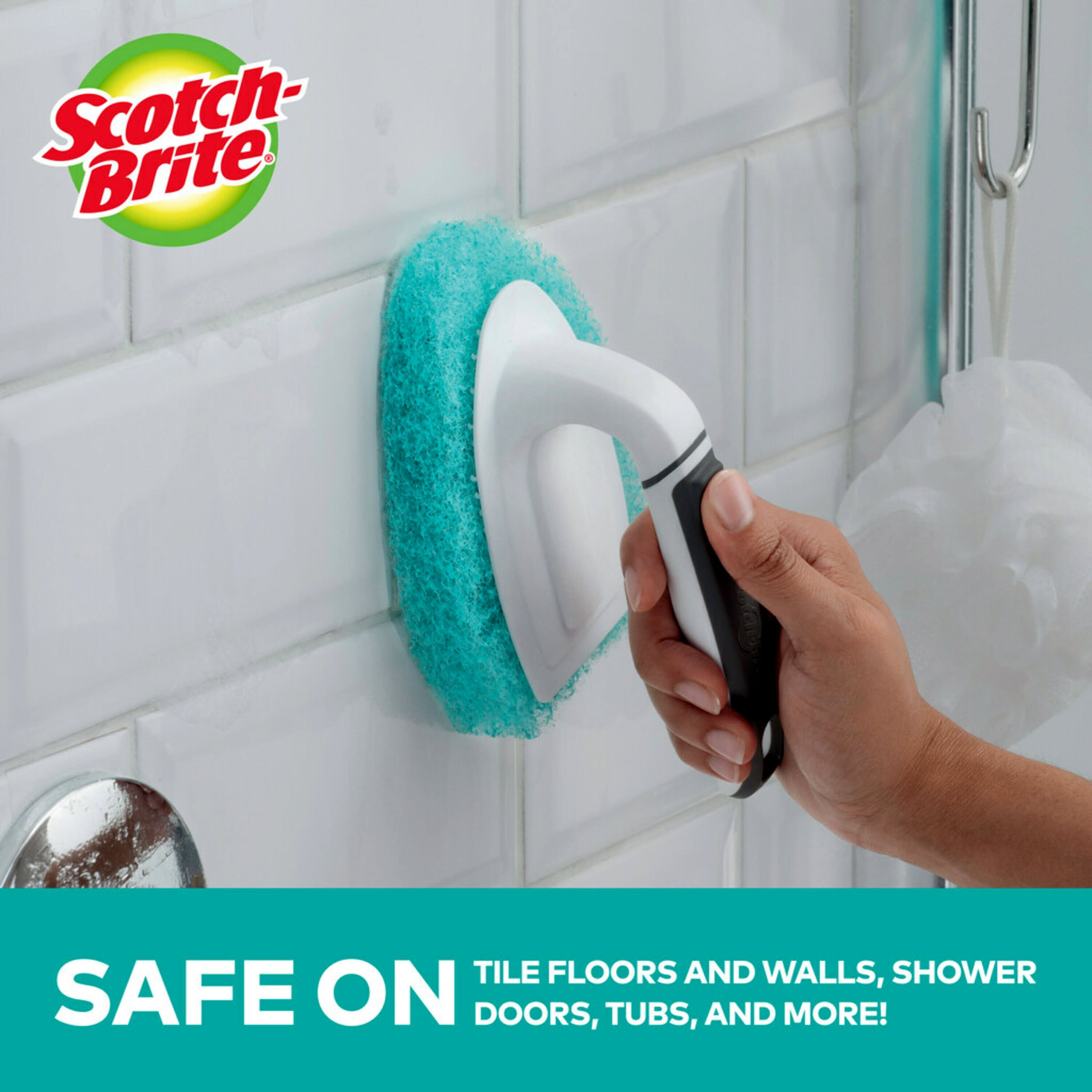 Non-Scratch Tub and Shower Scrubber Scrub Brush (2-Pack)