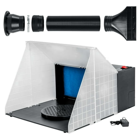 Portable Hobby Airbrush Paint Spray Booth Kit Exhaust Filter Extractor Set Model