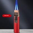 thumbnail image 1 of HLONK Windproof Blue Flame Butane Torch Lighter with Adjustable Flame Settings  Refillable Alloy Body  Ceramic Heat Insulation & Fire Lock  1300°C Max Temperature  Compact 96x23x17mm Des, 1 of 2