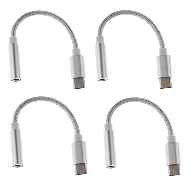 Auriculares de 4 Piezas Tipo C Baoblaze Adaptador de Audio 3,5 Mm Cable de Micrófono