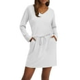 thumbnail image 4 of Dresses for Women 2025 Casual Long Sleeve Dress Trendy Fall Fashion Cozy Travel Outfits White M, 4 of 4