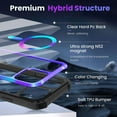 thumbnail image 4 of for iPhone 14 Pro Max Case Magnetic, [Compatible with MagSafe & 3X Military Grade Drop Protection] Clear Back Aluminum Frame Phone Case for iPhone 14 Pro Max, Iridescent, 4 of 13