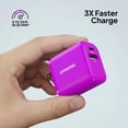 thumbnail image 4 of Powertek 20W USB-C PD + USB-A Dual Port Wall Charger, Purple, 4 of 7