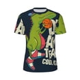 thumbnail image 5 of Wukai Dinosaur Basketball Player Print Men's Short-Sleeved Mesh T-Shirt,Quick-Dry Short Sleeve Workout T-Shirt-XX-Large, 5 of 8