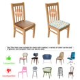 thumbnail image 5 of LightColorful BirdsFootprints Pattern Seat Covers for Dining Room Chairs Set Of 4,Stretch Printed Washable Chair Seat Cover with Elastic Ties and Button,Removable Waterproof Couch Cushion Covers, 5 of 6