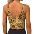 thumbnail image 3 of Vsdgher Vintag Ancient Sailboats Print Women Sleeveless Athletic Tank Top Built-in Bra Camisole Sports Vest for Yoga Running Fitness Exercise with Removable Pads, 3 of 8
