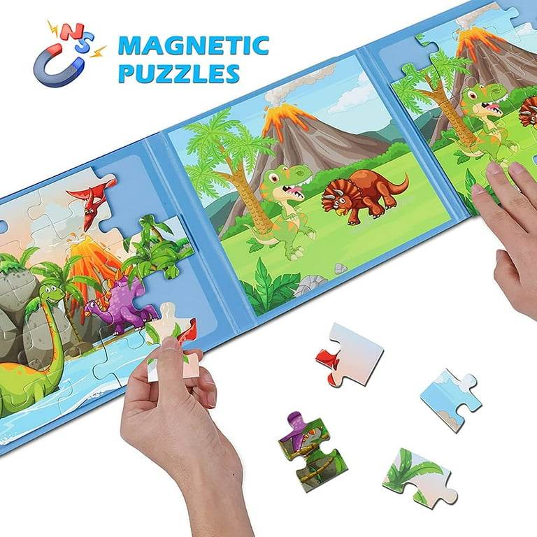 SYNARRY Magnetic Puzzles for Kids Ages 3-5, 20 Pieces Toddler Puzzles,  Jigsaw Puzzles for Toddler, Preschool Magnetic Animals Puzzles, Floor  Puzzles Kids Car Trip Activities Travel Toys 