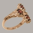 thumbnail image 3 of LBG British Made 10k Rose Gold Natural Diamond & Garnet Womens Anniversary Ring - 33 size options - Size 6.75, 3 of 6