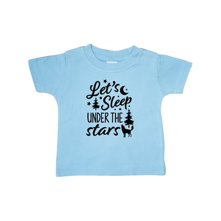 

Inktastic Adventure Let s Sleep Under the Stars with Moon and Wolf Gift Baby Boy or Baby Girl T-Shirt